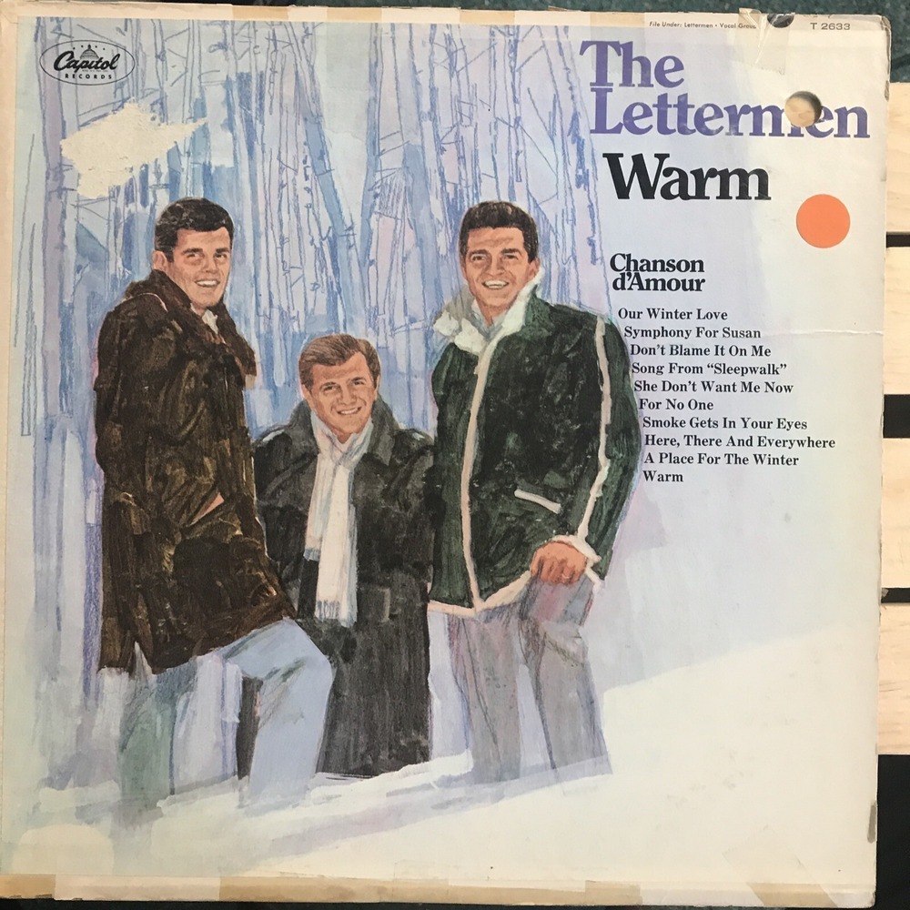 The Lettermen Warm Vinyl LP 1967 Capitol T-2633 Mono Vocal Pop Easy Listening
